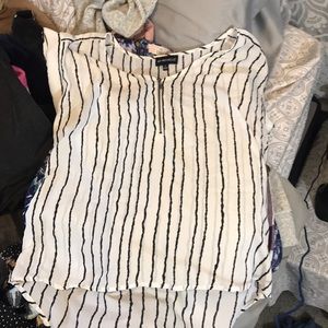White with black stripes top